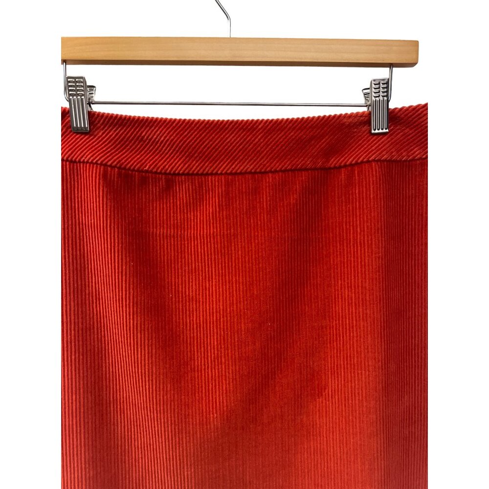 L.L. Bean Vintage Orange Corduroy Pencil Mini Skirt - Picture 2 of 7